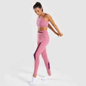 Gymshark Pink and Purple Leggings/Sports Bra set
